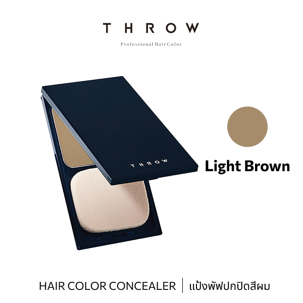 b-ex THROW Hair Color Concealer in Light Brown, 11g, with creamy texture and natural light brown shade visible in the image