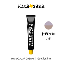 B-ex KIRATERA Color JW 100g hair color cream in vibrant shade, showing the creamy texture and rich color application.
