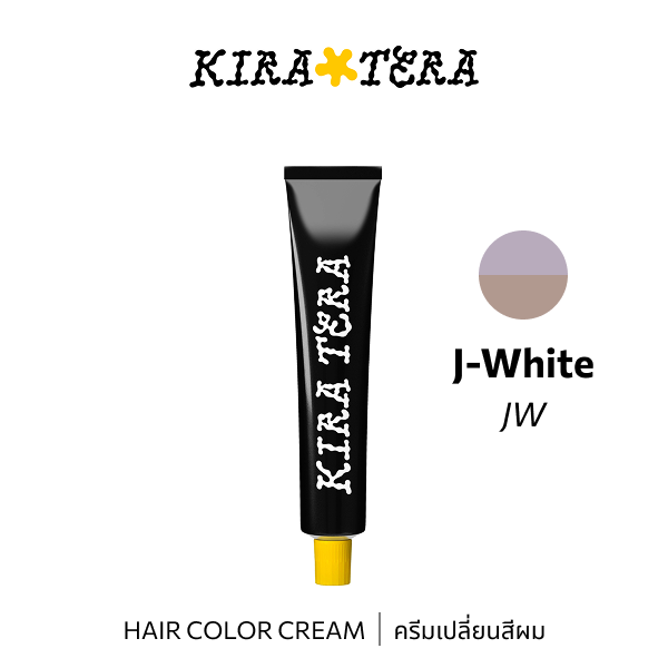 B-ex KIRATERA Color JW 100g hair color cream in vibrant shade, showing the creamy texture and rich color application.