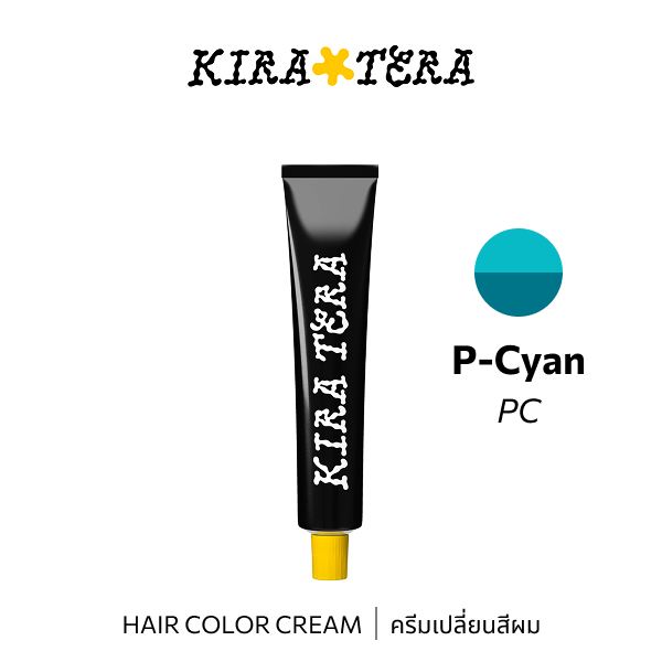 b-ex KIRATERA Color PC 100g hair color cream in vibrant shade, showing smooth creamy texture and rich color application.