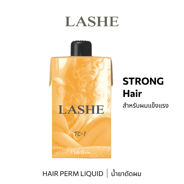 b-ex LASHE TC-1 hair perm liquid in 400mL bottle, professional hair treatment solution with clear labeling and packaging.