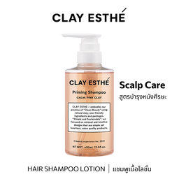 b-ex Clay Esthe Pink Clay Shampoo 400mL bottle, hair shampoo lotion with pink clay for deep cleansing and scalp care