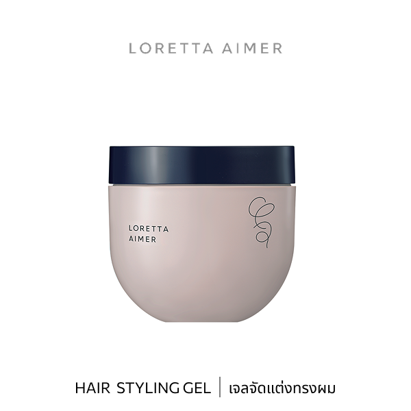 b-ex Loretta Aimer Gel 270g hair styling gel in a transparent jar with a black lid, showcasing the product and branding.