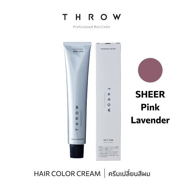b-ex THROW Color Pink Lavender hair color cream, 100g tube with vibrant pink and lavender shades for hair coloring.