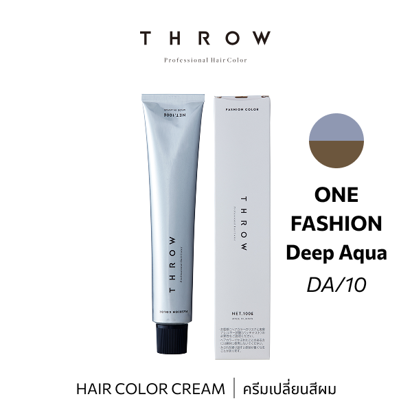 b-ex THROW Color DA/10 hair color cream in 100g jar, vibrant hair dye with a sleek container and colorful packaging.
