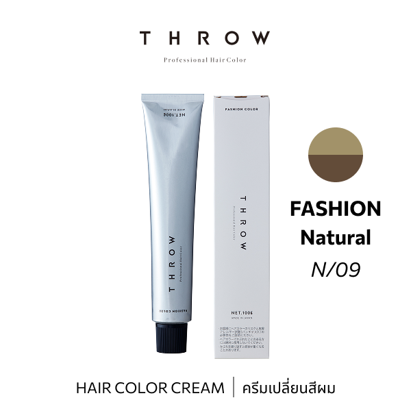 b-ex THROW Color N/09 hair color cream in 100g, showing vibrant hair dye product with packaging and color swatch