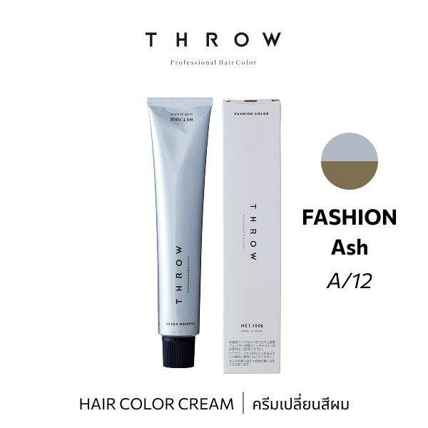 b-ex THROW Color A/12 hair color cream in vibrant shade, showing a tube of cream with colorful packaging.