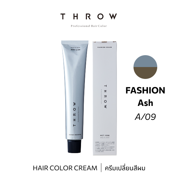 b-ex THROW Color A/09 100g hair color cream in vibrant shade, showing the creamy texture and rich color on the packaging.