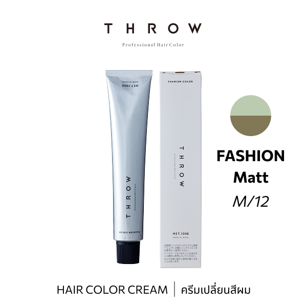 b-ex THROW Color M/12 100g hair color cream in vibrant shade, showing the creamy texture and rich color consistency.