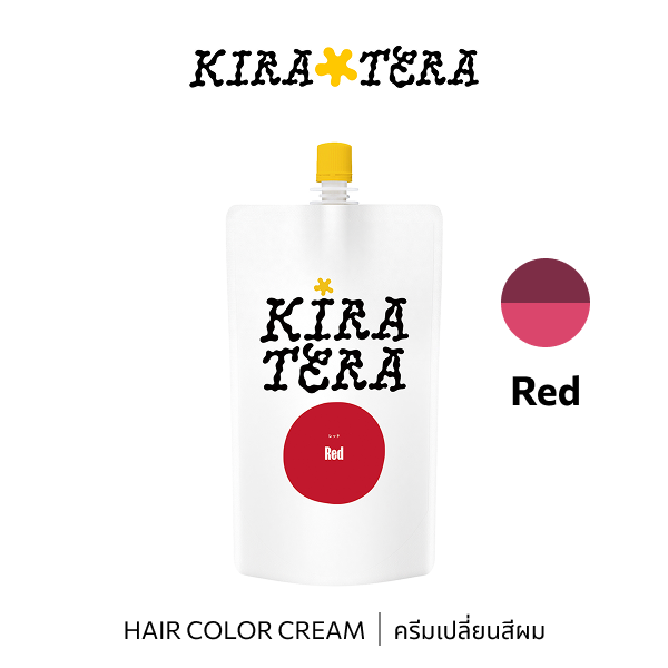 b-ex Red hair color cream in a 400g tube, featuring vibrant red shade and creamy texture for hair coloring.
