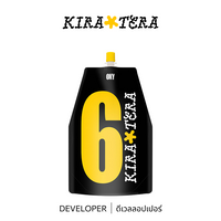 b-ex KIRATERA OXY 6 developer bottle, 2000mL container with clear label and cap, used for hair coloring processes