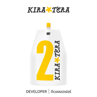 B-ex KIRATERA OXY 2 developer bottle, 2000mL container with label and cap, used for chemical processing.