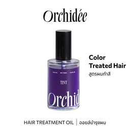 b-ex Maison Orchidee Tint Hair Treatment Oil in 100mL bottle, featuring a clear liquid with a floral-themed label and pump dispenser.