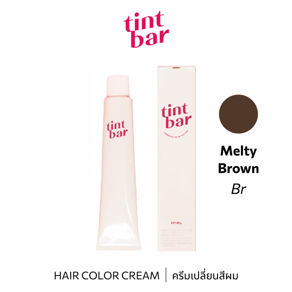 b-ex Tintbar Melty Brown hair color cream in 90g jar, showcasing the creamy texture and rich brown shade.