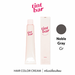 b-ex Tintbar Noble Gray hair color cream in 90g tube, showcasing the gray hair dye product with applicator and packaging.