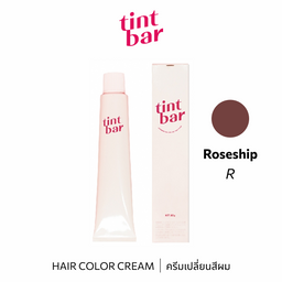 b-ex Tintbar Rosehip Hair Color Cream in 90g, showing vibrant pinkish hue and creamy texture in the tube.