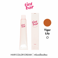 b-ex Tintbar Tiger Lily hair color cream in 90g, vibrant orange-red shade, shown in the tint bar packaging with a bright, warm tone.